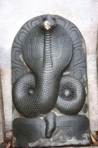  	Hier noch einmal im Detail eine der Schlangenstatuen- eine imposante Kobra!   